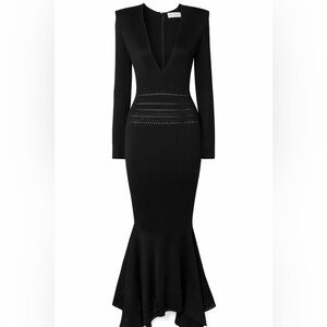 Alexandre Vauthier Sold Out Online Size FR44 NWT Black Stretch Knit Gown